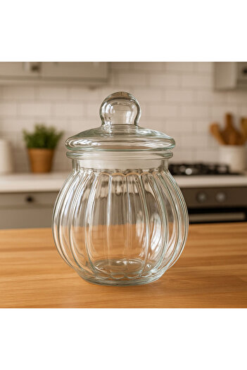 SİHİRLİ AYAKLAR Glass Food Storage Jar Cookie Jar Candy Jar 2.75 Lt