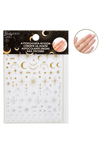 OEM Autocolante Luna & Stele Argintii Aurii pentru Unghii
