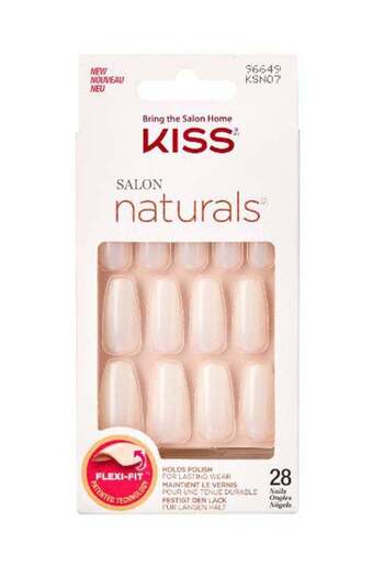 Kiss Salon Naturals Coffin Shape Long Off white