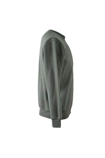 trender O Neck 3 Thread Raised Open Green Men's Sweatshirt 5012