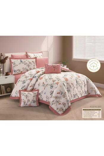 Roshen New king size double bed sheet, 100% cotton, with luxurious packaging and full filling, 8 pieces, suitable for a 200*200 bed. Luxury, quality and elegance.