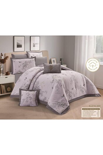 Roshen New king size double bed sheet, 100% cotton, with luxurious packaging and full filling, 8 pieces, suitable for a 200*200 bed. Luxury, quality and elegance.