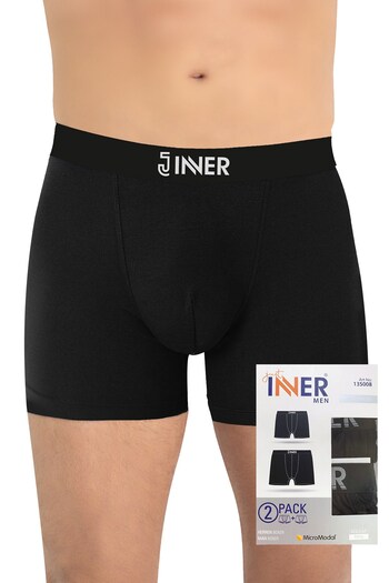 Just inner 2-Piece Men's Boxer Logo Elastic Boxed (96% Micro Modal - 4% Elastane)