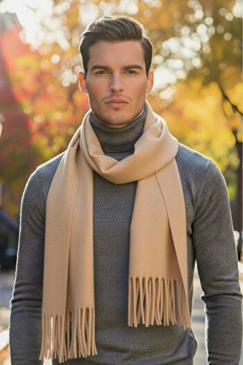 Mood Agenda Unisex Soft Textured Tasseled Winter Boucle Scarf Shawl Set of 2
