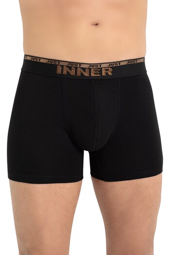 Just inner Men's Boxer with Embossed Waistband (96% Cotton - 4% Elastane)