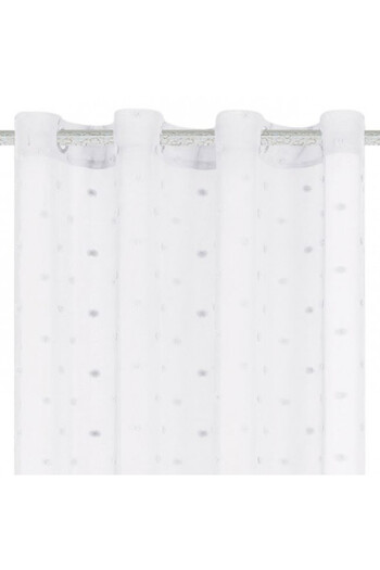 OEM Decorative curtain with rings, allows light to pass, size 140 x 260 cm, Franjuri White model