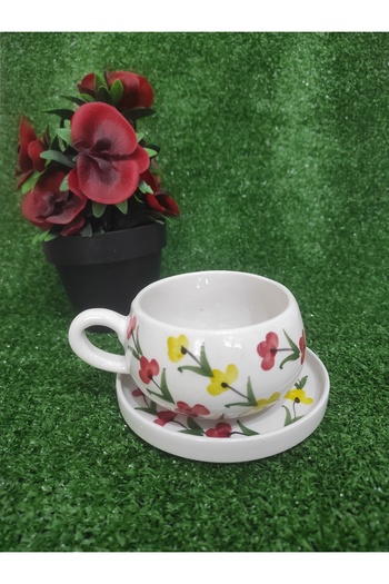 Home Coffee Cup with Saucer, Flat Model