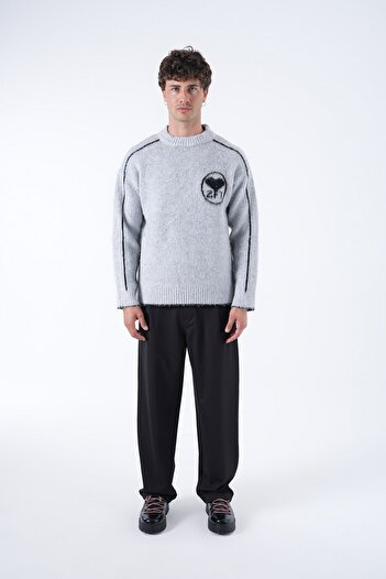 TÜZeMEN Wool Back Stripe Printed Knitwear