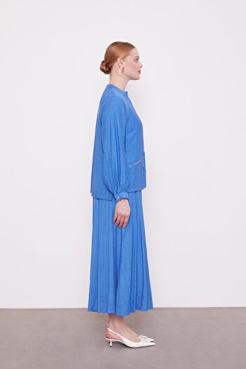 Levidor Saks Double Button Detailed Skirt Suit
