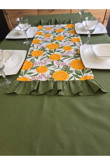 Angels' Collection Two-Sided Ruffle Runner Orange