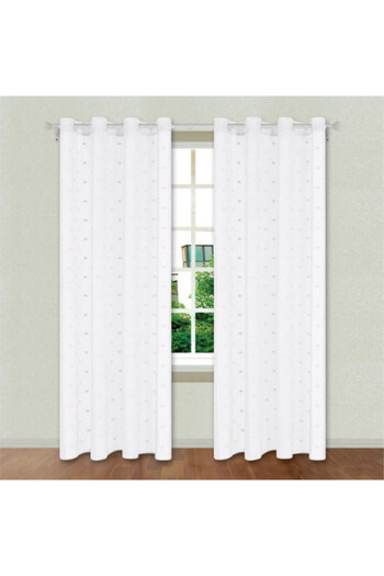 OEM Decorative curtain with rings, allows light to pass, size 140 x 260 cm, Franjuri White model