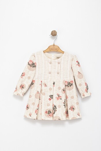 Babito Baby Baby Girl Dress – Floral Pattern, Long Sleeves, Natural Comfortable Fabric, Casual & Special Occasion