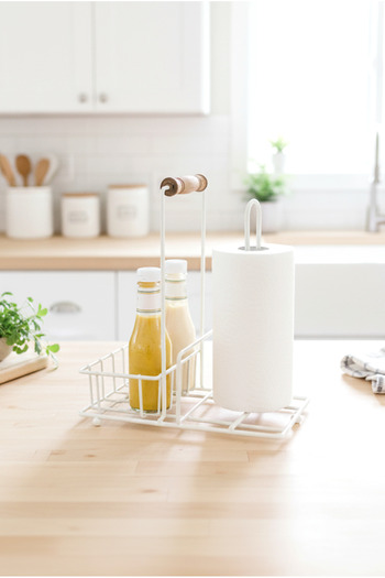 FH finehome Sunny Wooden Sauce Bowl Napkin Holder White