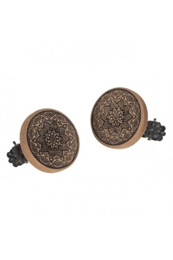 OEM Set 2 brose decorative cu lips pentru perdea, diametru 6 cm, Negru/Maro