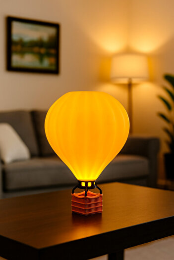 Atsutech Colorful Hot Air Balloon Table Lamp - Add Warmth and Color to Your Home - Pink Basket - Cappadocia