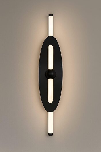 Crestj Modern Black LED Wall Lamp – Decorative Lighting for Hallways and Living Rooms