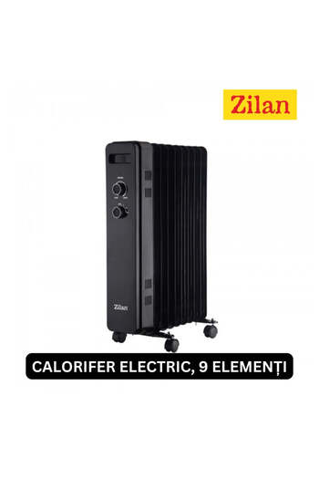 Zilan Electric Heater - 2000W, 9 Elements, Adjustable Thermostat, Overheating Protection, ZLN 8443