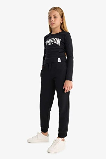 DeFacto Kız Çocuk Eşofman Alt Y1226A6/BK81 BLACK