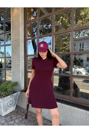 LB Laluna Butik Women's Short Sleeve Knitwear Dress