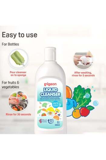 Pigeon Liquid Cleanser For Baby Accessories, Fruits, And Vegetables 450 ML 0 Months+