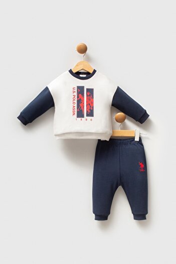 U.S. Polo Assn. U.S. Polo Assn Baby Boy 2-Piece Set White Navy Blue