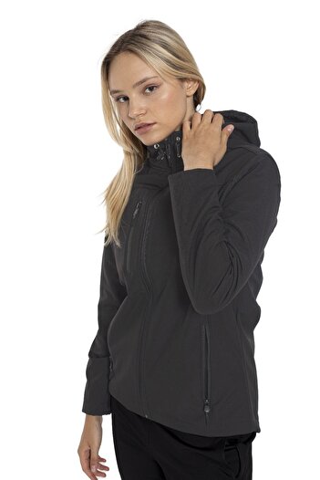 Crozwise Anthracite Women's Waterproof Softshell Outdoor Coat / Jacket - 5037-06