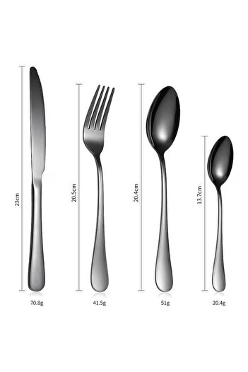 OEM 24-Piece Cutlery Set, Stainless Steel, Modern Design, Silver