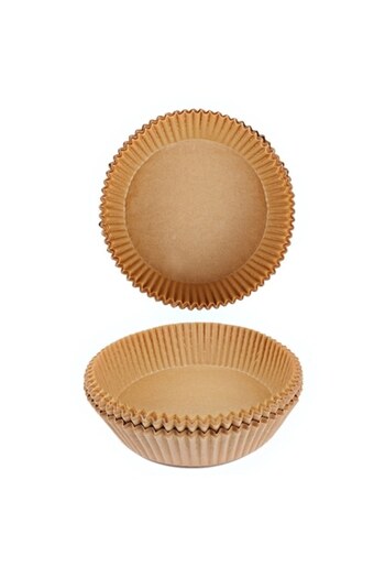 OEM Set 100 baking papers for AirFryer, Round, 20cm, Brown
