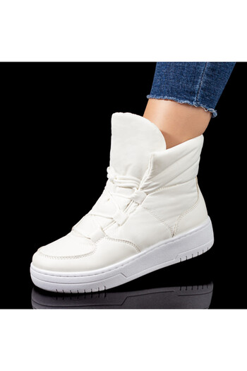 BMoD Women's white waterproof boots with laces MOD06369