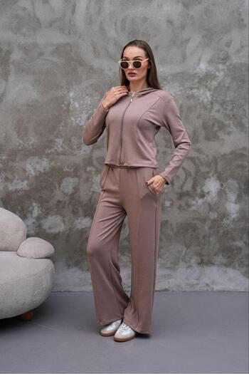 Elaxi Modal fabric slim fit hooded two-piece set