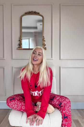 Pijamaevi Red Deer Winter Patterned Thermal Women's Pajama Set