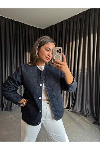 BÜŞRA PERKER Denim Quilted Jacket