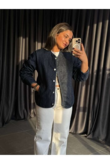 BÜŞRA PERKER Denim Quilted Jacket