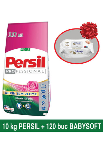 Persil Matic Powder Detergent 10kg + Gift Baby Soft Premium Wet Wipes 120 Pieces