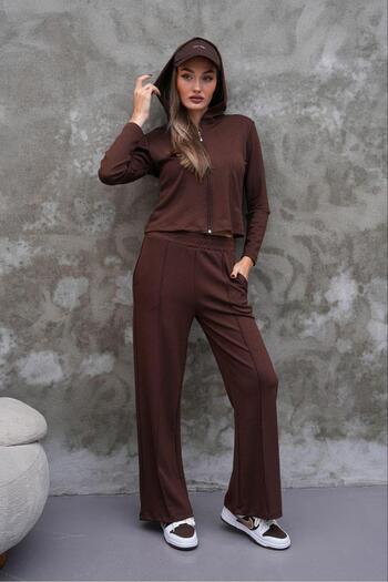Elaxi Modal fabric slim fit hooded two-piece set