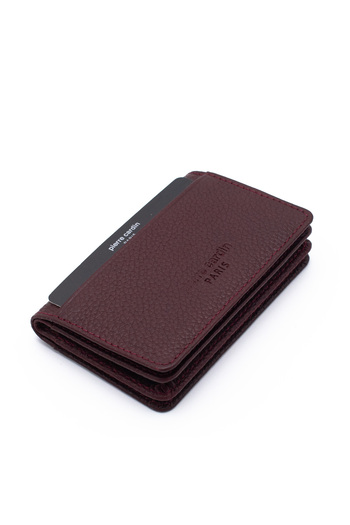 Pierre Cardin Claret Red Unisex Leather Card Holder 0188B6D