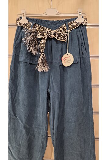 Park Moda Velvet Trousers with Tassel Belt