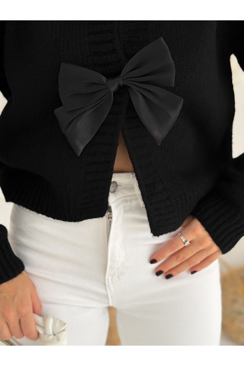 SLAW REZZ Bow Detailed Knitwear Cardigan