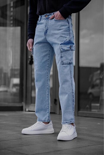Oksit Prf 011 Distressed Commando Baggy Fit Jeans Cargo Pants