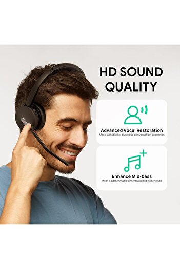 Yealink BH70 Dual Wireless Headset with Mic for Work, Bluetooth Headphone with Teams Certification, up to 35