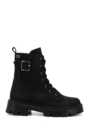 GÖNDERİ(R) Women / Girls Black Zippered Thick Heeled Boots