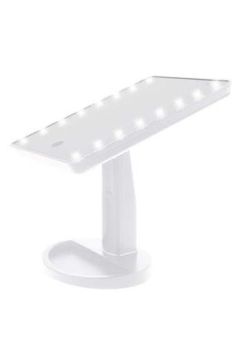 ANTBRO Makeup Mirror with 16 LED Lights and Stand, White