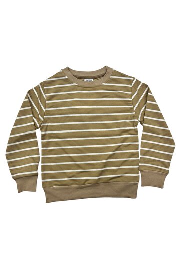 BY-GRİ Long Sleeved Children's Sweat with Stripes