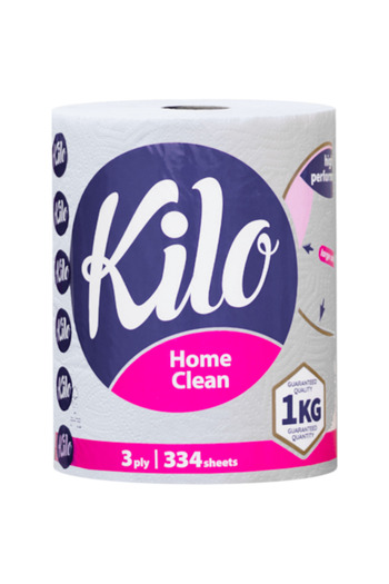Kilo Confort 3-Layer Kitchen Paper Towel 334 Sheets Kilo Home Clean 80.3m