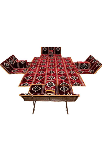 Cady One 5-piece ground mat, 200*300 cm, for 9 people, with 4 floor chairs and a cushion