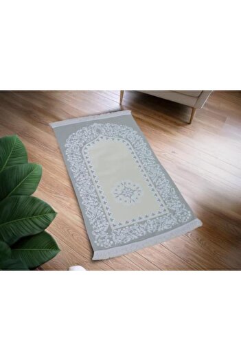 Sondos Jacquard Lightweight Prayer Rug - Gray 67×115 cm