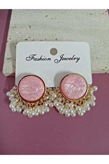 mos&more Lightweight Women's Earrings with Pink Pearls