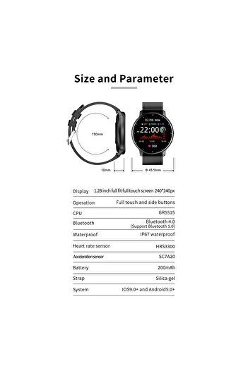 Flippy Smartwatch and fitness bracelet ZL02D, oxygen, heart rate, pedometer, notifications, IP67,