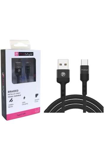 Prostyle USB A to USB C Cable 100W Fast Charging 1.2M Nylon Braided Data Cord