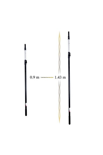 olejnik Set of 4 professional trowels, stainless steel, 25, 40, 60, 80 cm, stand, extension handle 0.9-1.43 m, roller